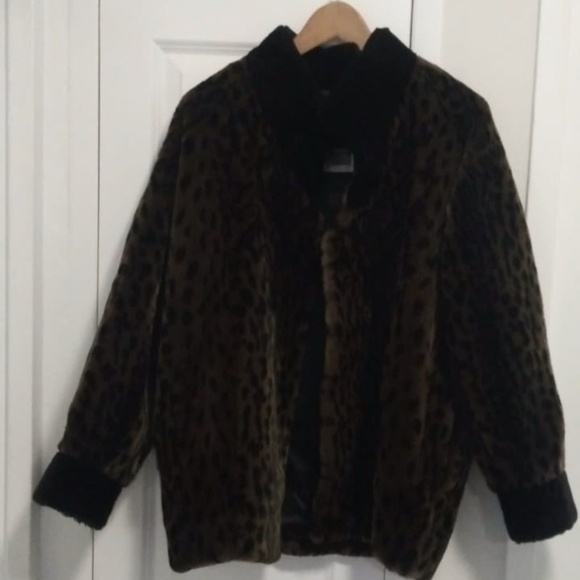 Vintage Jean  Claude Paris Animal Print Faux Fur Oversized jacket/coat - Picture 10 of 14